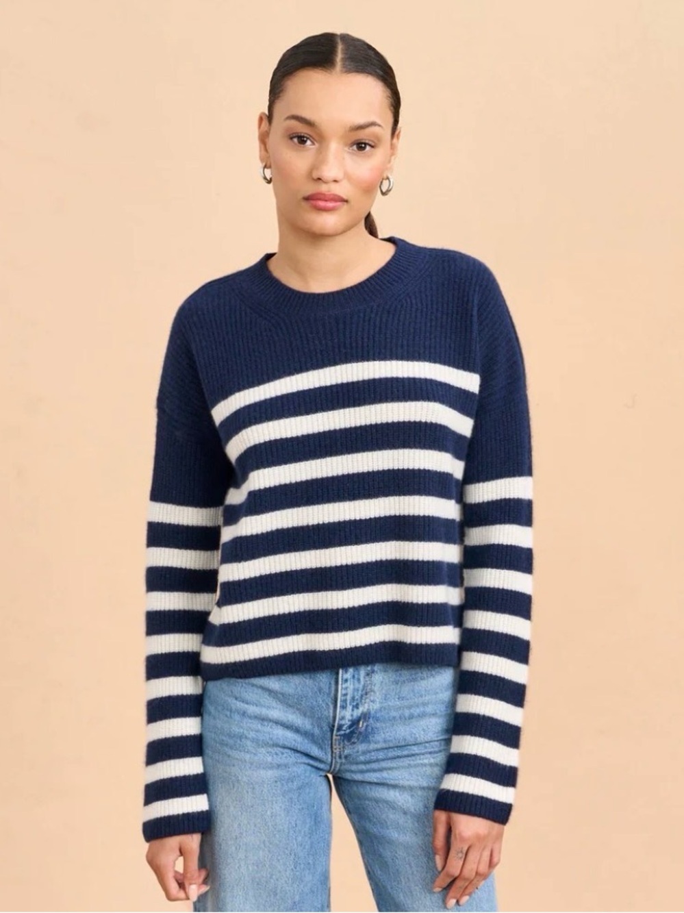 La Ligne Sweater Women’s XS 100% Cashmere Mini Striped Toujours Sweater
$325